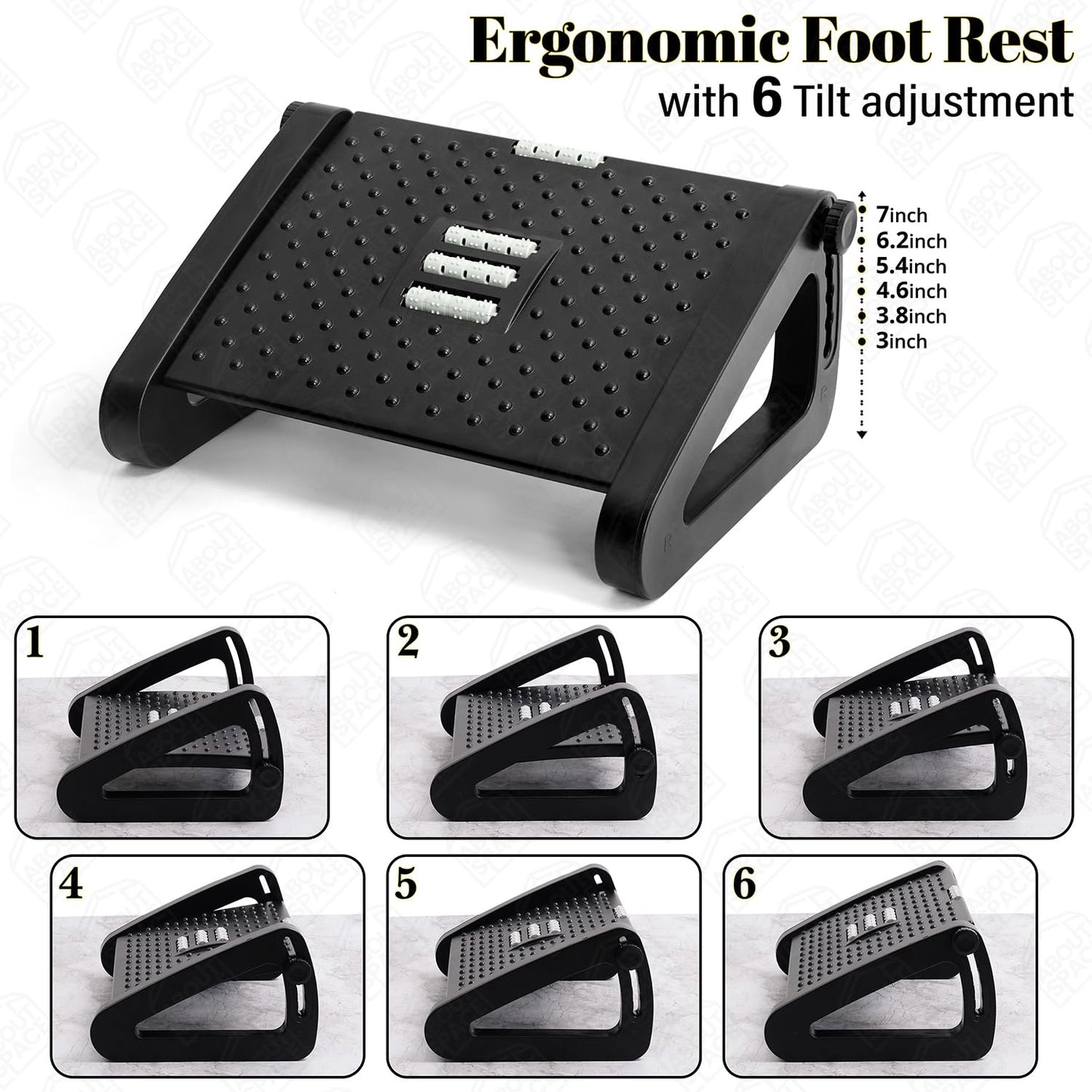 Footrest Massage Stool – Adjustable Comfort for Home & Office