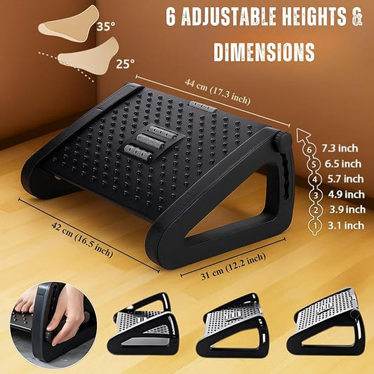 Footrest Massage Stool – Adjustable Comfort for Home & Office