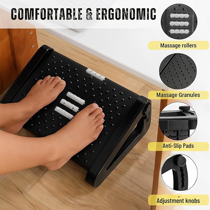 Footrest Massage Stool – Adjustable Comfort for Home & Office