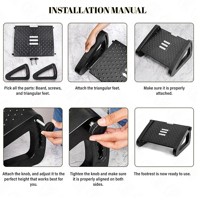 Footrest Massage Stool – Adjustable Comfort for Home & Office