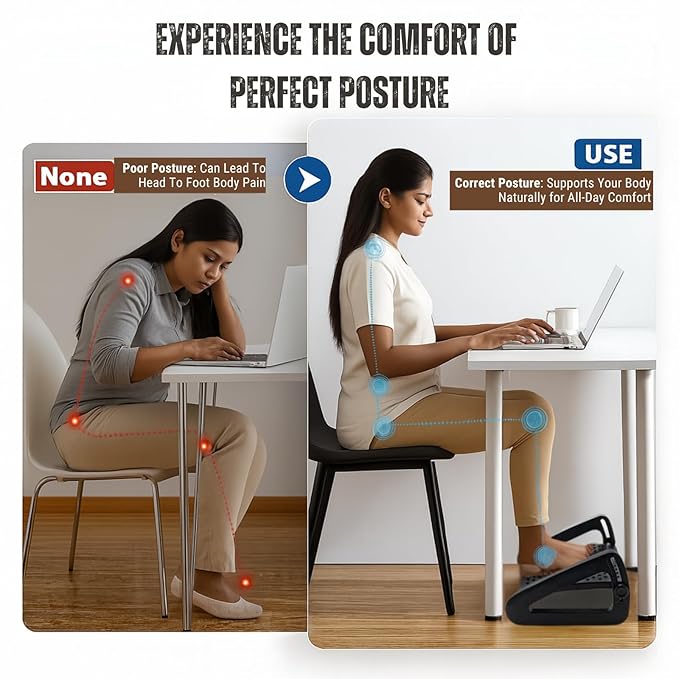 Footrest Massage Stool – Adjustable Comfort for Home & Office